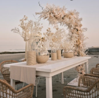 Dried floral setup
