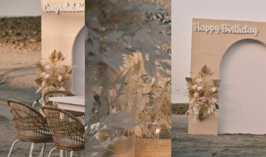 Dried floral setup